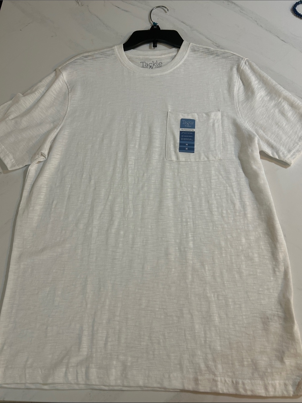 Men's White Short-Sleeve Pocket Tee